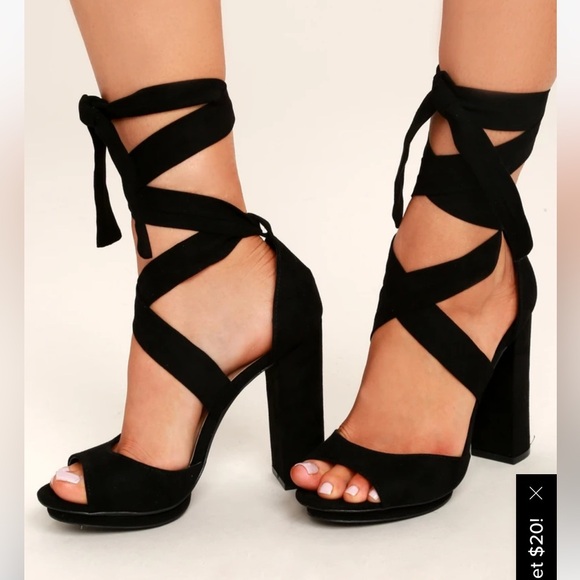 Lulu’s Black Strappy Women's Heels - Picture 4 of 10